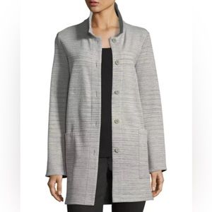 Eileen‎ Fisher Woman's Chevron Knit Long sleeve Jacket coat pockets size Large